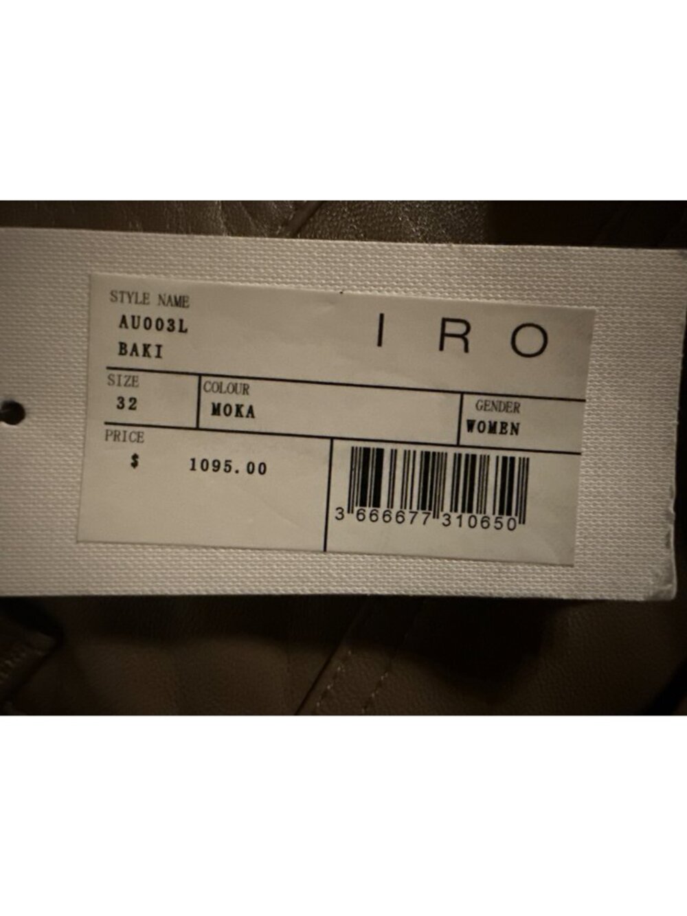 IRO Paris baki wide leather pants Ankle length Brown Size 32 New with Tag - Picture 5 of 7